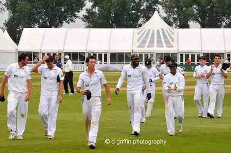 Derbyshire claimed their second consecutive LV= County Championship Division One victory and move out of the bottom two after thrilling 56-run win against Middlesex at the County Ground.