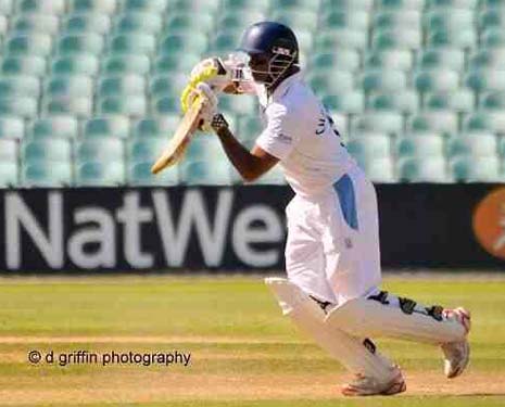 Shivnarine Chanderpaul top scored with 46 - but four wickets from Tim Linley helped Surrey dismiss Derbyshire for 219 on Day One at the Kia Oval.