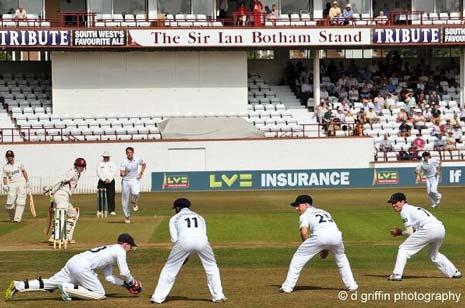 Derbyshire did the damage during an astonishing morning session in which the hosts lost seven wickets to slump to 69-7 at lunch.