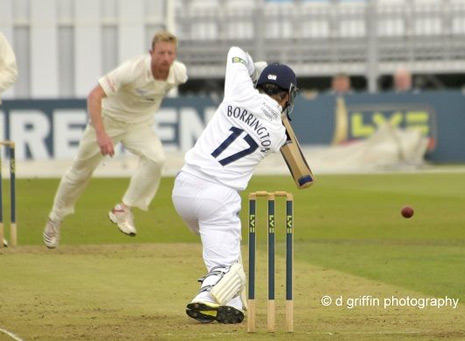 Borrington hit eight fours during his patient innings, while sharing a 106-run stand with Shivnarine Chanderpaul (53) to move the hosts onto 206-2 after lunch.