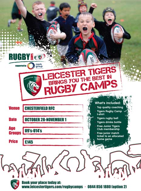Full details of the camp, including booking instructions, can be found at www.leicestertigers.com/community/camps.php or by calling 0844 856 1880 (option 2).