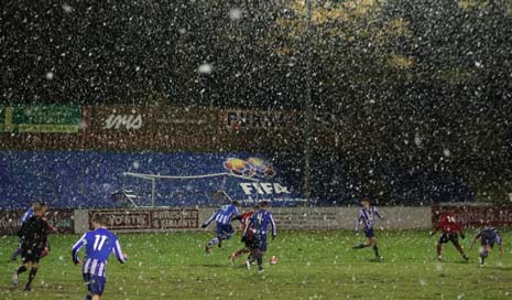 On a cold, wet, windy night, when we were 'treated' to the first snowfall of the Winter in chilly Dronfield, Staveley extended their unbeaten run to five games in all competitions