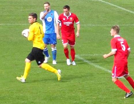 Staveley were spurred into action, but any semblance of a quality ball in the last third was missing and Ryan Damms cut a lonely figure up front, bereft of the kind of service he required and crowded out of the action by his markers.