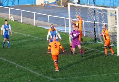 On 36 minutes, Michael Trench swung a free kick into the crowded Athersley goalmouth towards Kurtis Morley, the defence closed ranks, but the loose ball fell to Pat Lindley who took a touch and then drilled a right foot shot into the the bottom corner of the net.