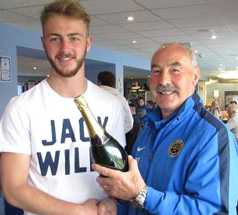 Post match presentations also included James Ashmore receiving the player of the month for April accolade, while Sam Finlaw (below) was crowned the Supporters Player of the season 2014/15.