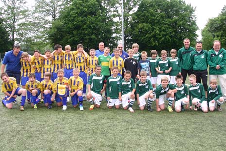 Staveley MWFC U13s (then Somersall Rangers U12s) with the S.C GW Lichtenbusch U13/14s last May in Aachen, Germany